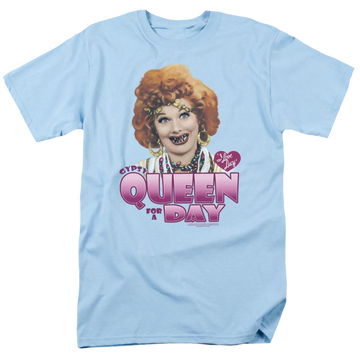 Light blue men's regular fit t-shirt with I Love Lucy Gypsy Queen graphic