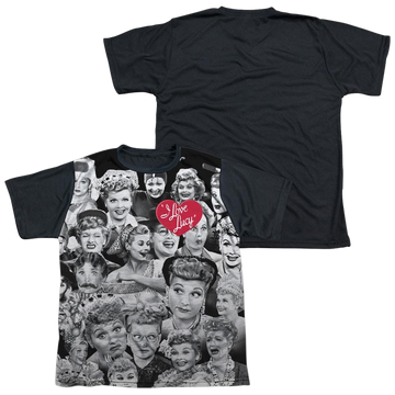 I Love Lucy Faces youth black back t-shirt for ages 8 to 12