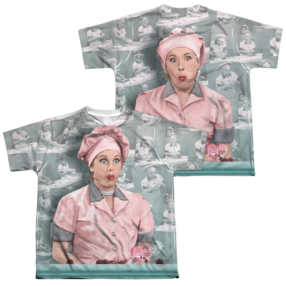 I Love Lucy Chocolate Belt Youth All-Over Print T-Shirt (Ages 8-12) Youth All-Over Print T-Shirt (Ages 8-12) I Love Lucy   