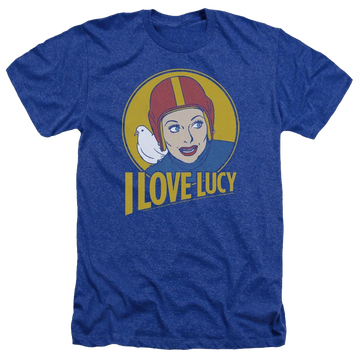 Royal men's heather t-shirt with I Love Lucy Lb Super Comic graphic