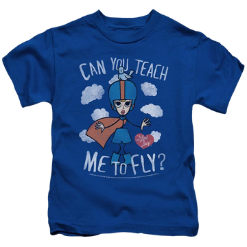 Royal kid's t-shirt for ages 4 to 7 with I Love Lucy Fly graphic