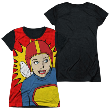 I Love Lucy Super Lucy juniors black back t-shirt