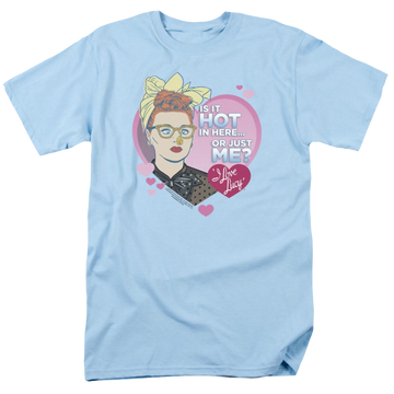 Light blue men's regular fit t-shirt with I Love Lucy Hot graphic
