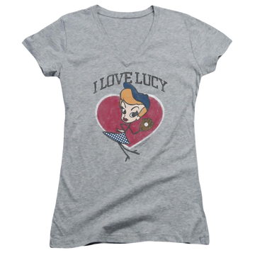 I Love Lucy Baseball Diva Juniors V-Neck T-Shirt Juniors V-Neck T-Shirt I Love Lucy   