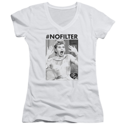 I Love Lucy No Filter Juniors V-Neck T-Shirt Juniors V-Neck T-Shirt I Love Lucy   