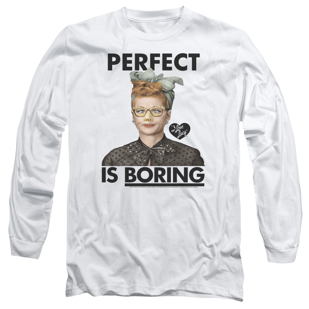 I Love Lucy Perfect Is Boring Men's Long Sleeve T-Shirt Men's Long Sleeve T-Shirt I Love Lucy   