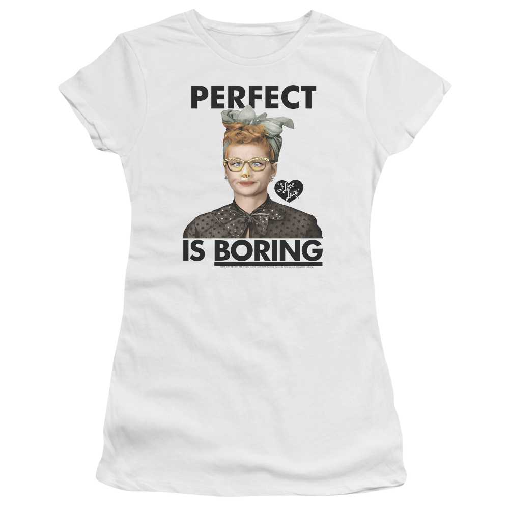 I Love Lucy Perfect Is Boring Juniors T-Shirt Juniors T-Shirt I Love Lucy   