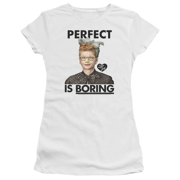 I Love Lucy Perfect Is Boring Juniors T-Shirt Juniors T-Shirt I Love Lucy   