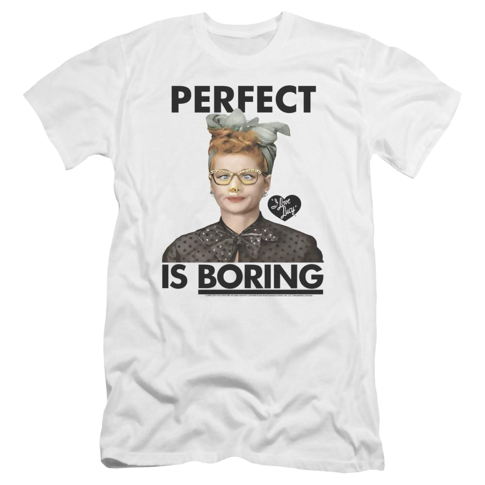 I Love Lucy Perfect Is Boring Men's Premium Slim Fit T-Shirt Men's Premium Slim Fit T-Shirt I Love Lucy   