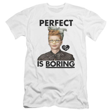 I Love Lucy Perfect Is Boring Men's Premium Slim Fit T-Shirt Men's Premium Slim Fit T-Shirt I Love Lucy   