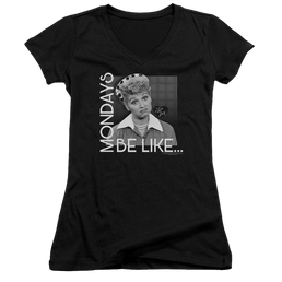 I Love Lucy Mondays Be Like Juniors V-Neck T-Shirt Juniors V-Neck T-Shirt I Love Lucy   