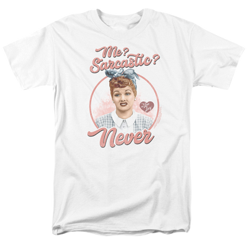White men's regular fit t-shirt with I Love Lucy Sarcastic graphic