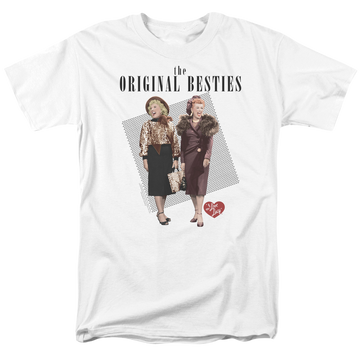 White men's regular fit t-shirt with I Love Lucy Original Bestie graphic