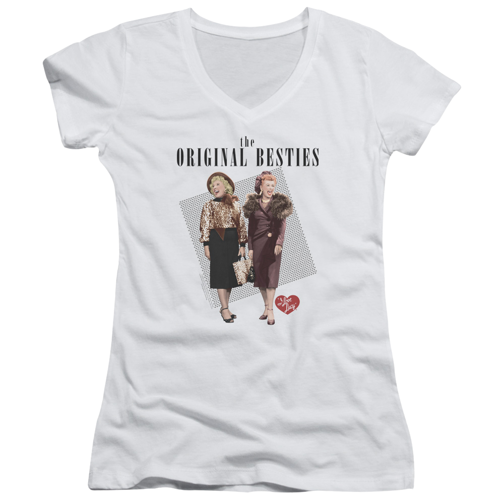 I Love Lucy Original Bestie Juniors V-Neck T-Shirt Juniors V-Neck T-Shirt I Love Lucy   