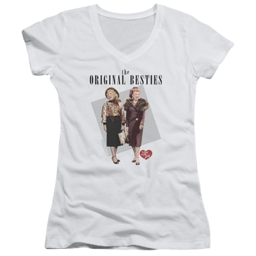 I Love Lucy Original Bestie Juniors V-Neck T-Shirt Juniors V-Neck T-Shirt I Love Lucy   