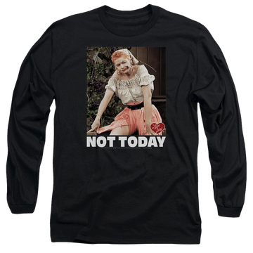 Black men's long sleeve t-shirt with I Love Lucy Not Today graphic