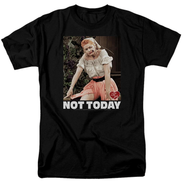 Black men's regular fit t-shirt with I Love Lucy Not Today graphic