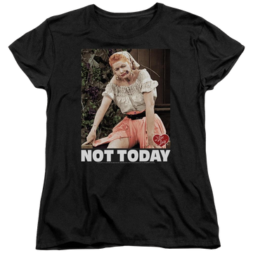 Black women's t-shirt with I Love Lucy Not Today graphic