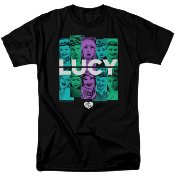 Black men's regular fit t-shirt with I Love Lucy Shades Of Lucy graphic