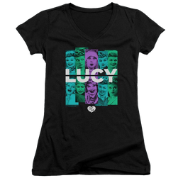 I Love Lucy Shades Of Lucy - Juniors V-Neck T-Shirt Juniors V-Neck T-Shirt I Love Lucy   
