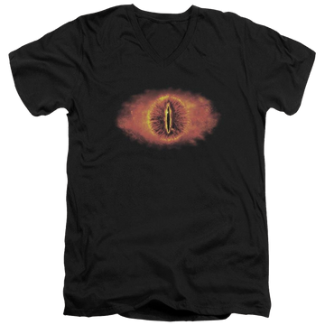Black men's v-neck t-shirt with Lord of the Rings Eye Of Sauron graphic
