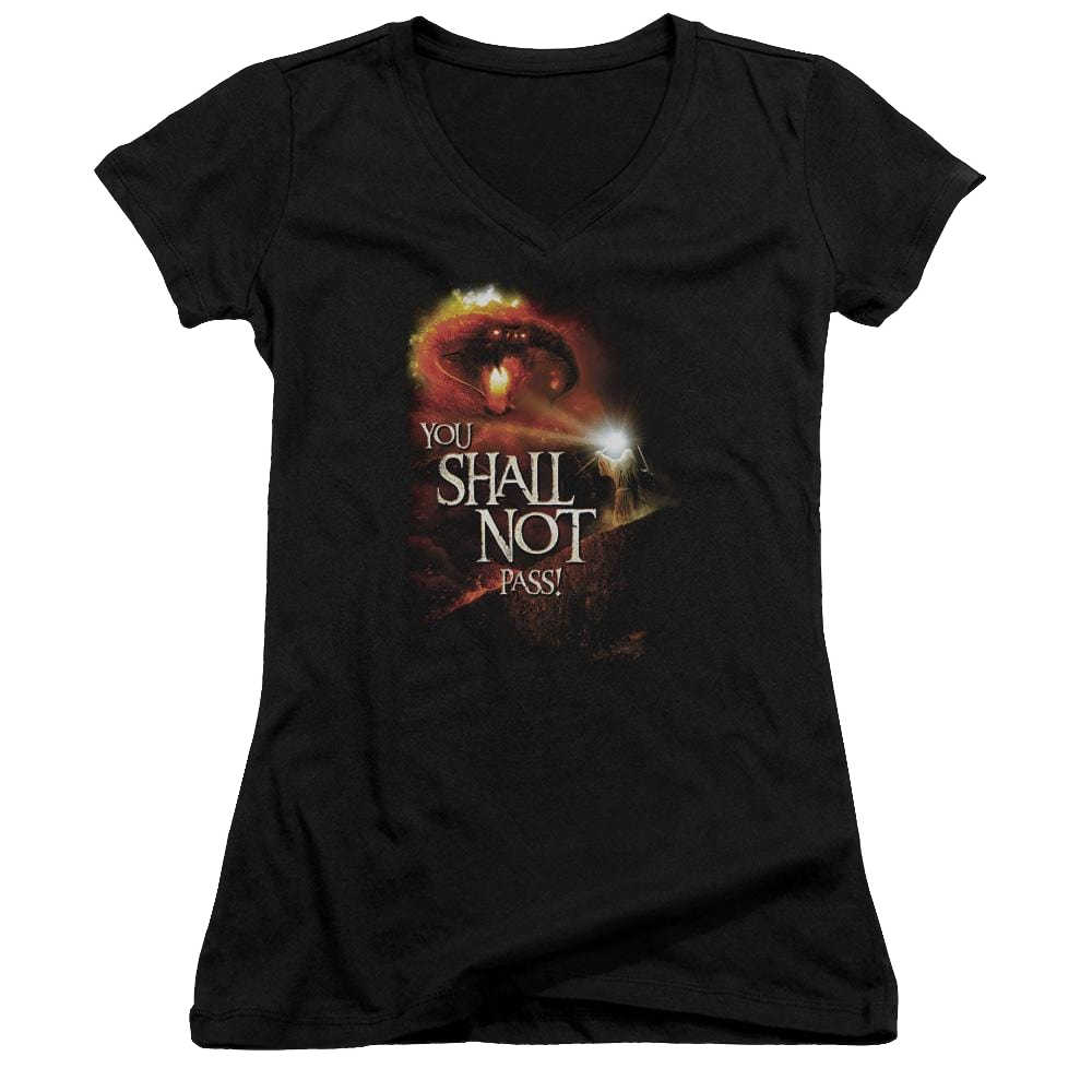 Lord of the Rings You Shall Not Pass Juniors V-Neck T-Shirt Juniors V-Neck T-Shirt Lord Of The Rings   