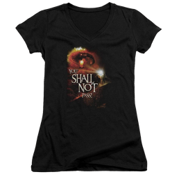 Lord of the Rings You Shall Not Pass Juniors V-Neck T-Shirt Juniors V-Neck T-Shirt Lord Of The Rings   