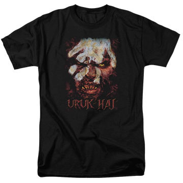 Black men's regular fit t-shirt with Lord of the Rings Uruk Hai graphic