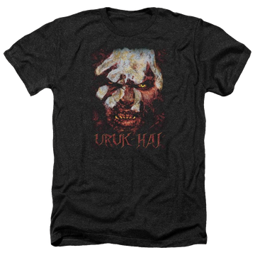 Charcoal men's heather t-shirt with Lord of the Rings Uruk Hai graphic