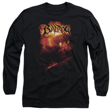 Black men's long sleeve t-shirt with Lord of the Rings Balrog graphic
