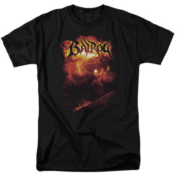 Black men's regular fit t-shirt with Lord of the Rings Balrog graphic