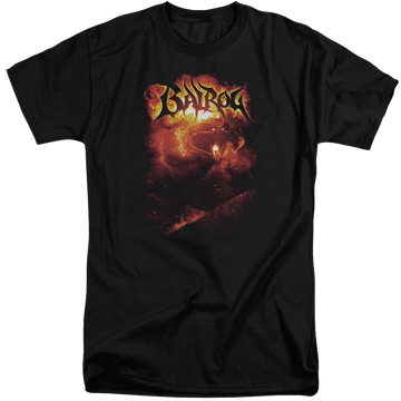 Black men's tall fit t-shirt with Lord of the Rings Balrog graphic