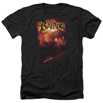 Charcoal men's heather t-shirt with Lord of the Rings Balrog graphic