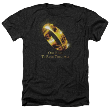 Charcoal men's heather t-shirt with Lord of the Rings One Ring graphic