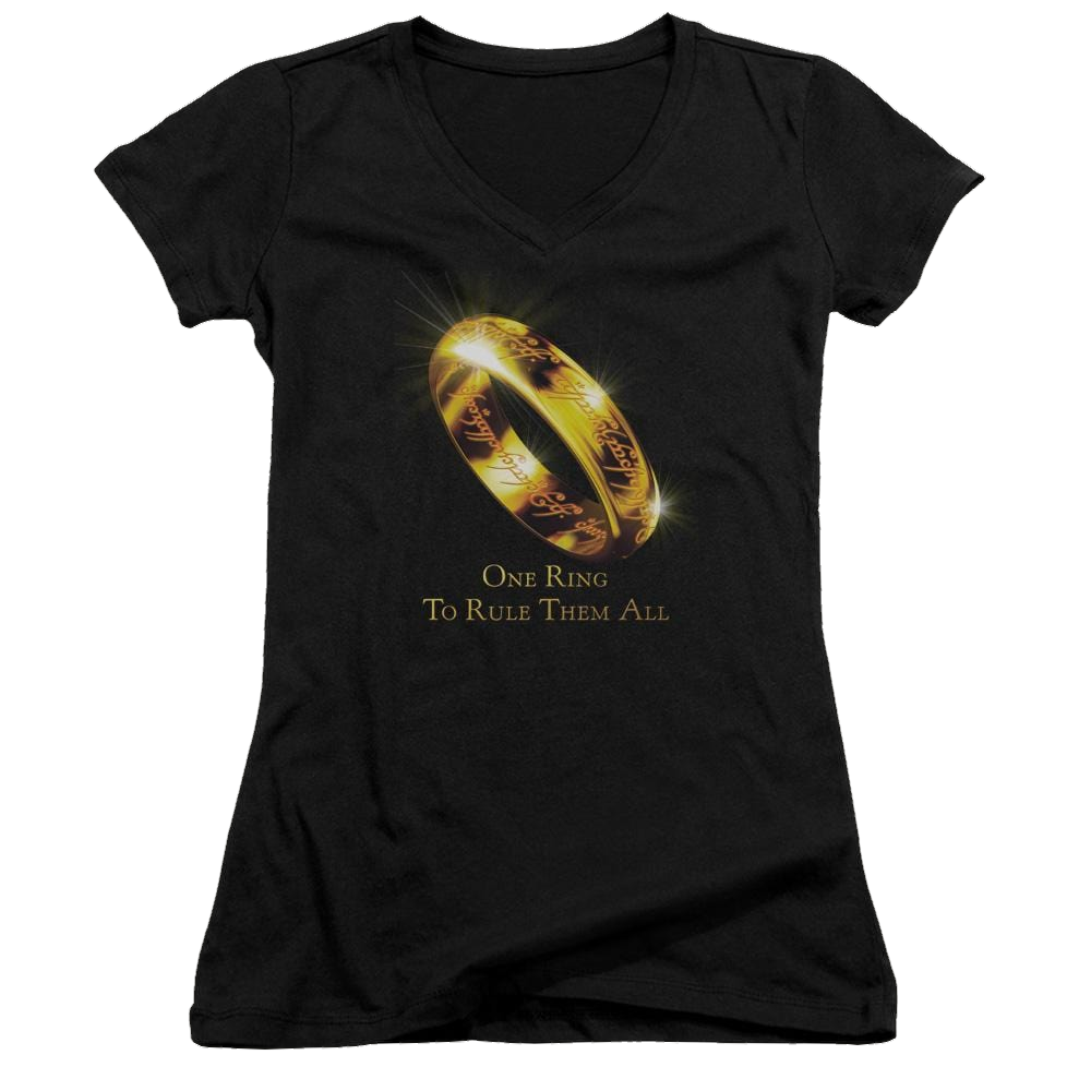 Lord of the Rings One Ring Juniors V-Neck T-Shirt Juniors V-Neck T-Shirt Lord Of The Rings   
