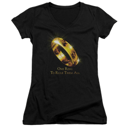 Lord of the Rings One Ring Juniors V-Neck T-Shirt Juniors V-Neck T-Shirt Lord Of The Rings   