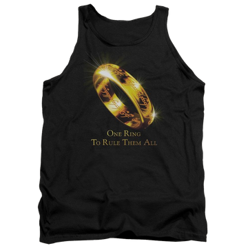 Black men's tank with Lord of the Rings One Ring graphic