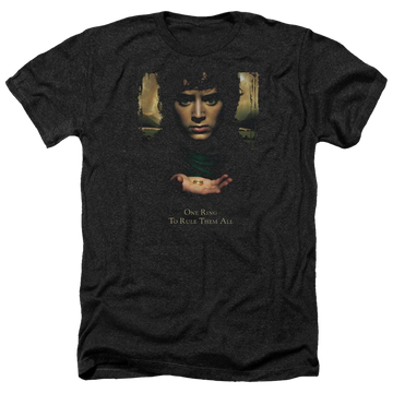Charcoal men's heather t-shirt with Lord of the Rings Frodo One Ring graphic