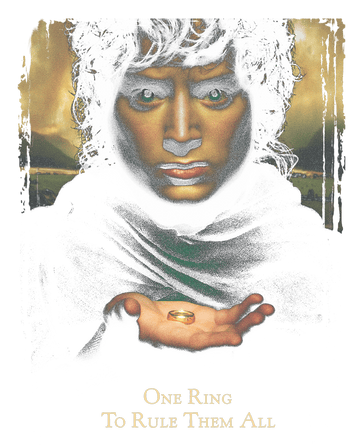 Black women's t-shirt with Lord of the Rings Frodo One Ring graphic