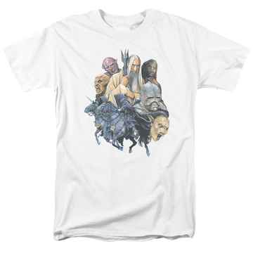 White men's regular fit t-shirt with Lord of the Rings Collage Of Evil graphic