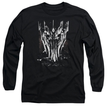 Black men's long sleeve t-shirt with Lord of the Rings Big Sauron Head graphic