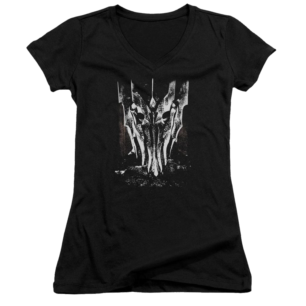 Lord of the Rings Big Sauron Head Juniors V-Neck T-Shirt Juniors V-Neck T-Shirt Lord Of The Rings   