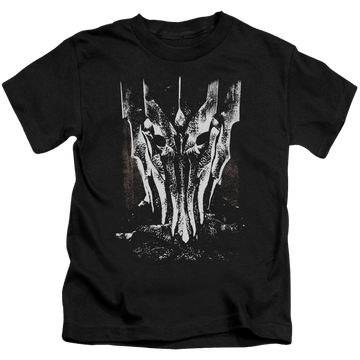 Black kid's t-shirt for ages 4 to 7 with Lord of the Rings Big Sauron Head graphic