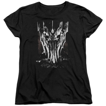 Black women's t-shirt with Lord of the Rings Big Sauron Head graphic