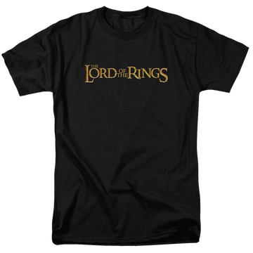Black men's regular fit t-shirt with Lord of the Rings Lotr Logo graphic