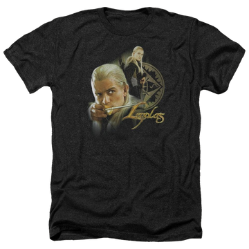 Charcoal men's heather t-shirt with Lord of the Rings Legolas graphic