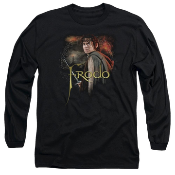 Black men's long sleeve t-shirt with Lord of the Rings Frodo graphic