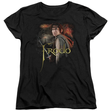 Black women's t-shirt with Lord of the Rings Frodo graphic