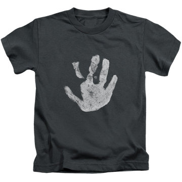 Charcoal kid's t-shirt for ages 4 to 7 with Lord of the Rings White Hand graphic