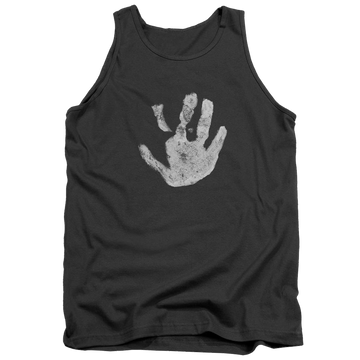 Charcoal men's tank with Lord of the Rings White Hand graphic